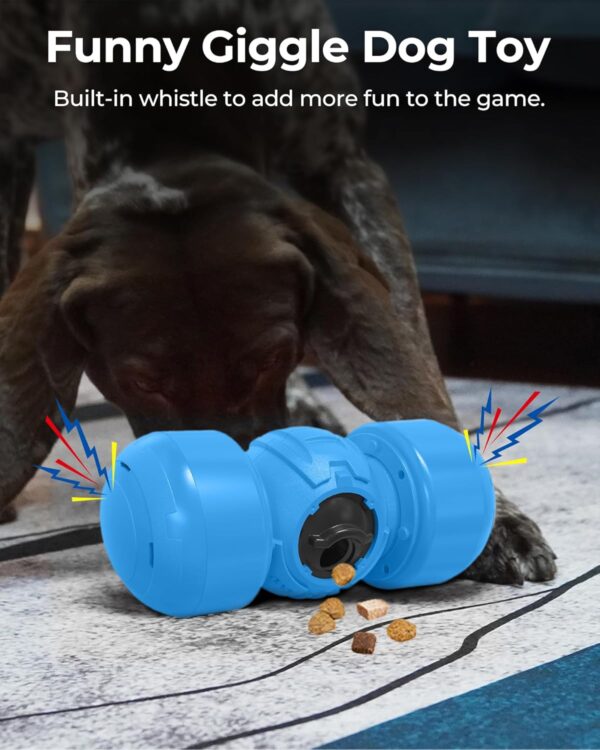 LACCEN Interactive Dog Toy, Rolling Dog Treat Dispenser Slow Feeder, Funny Giggle Dog Puzzle Toy, Reduce Boredom Improve IQ, Dog Treat Toys for Boredom Medium Large Dogs (Blue) - Image 2