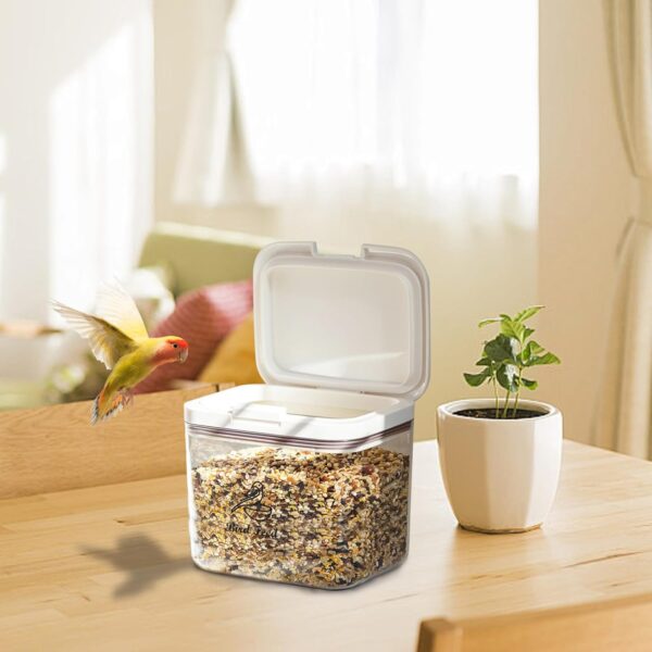 Ctomche Pet Food Storage Container Bird Food Storage Container Airtight Pet Food Storage Container BPA Free Plastic Transparent Leakproof Seed Storage Container - Image 7