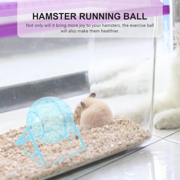 Guinea Pig Ball Dwarf Hamster Ball Hamster Ball Clear Plastic Sport Ball for Hamster Running Exercise Ball with Stand Small Pet Rodent Guinea Pig Mice Gerbil Jogging Ball Toy 12cm - Image 6