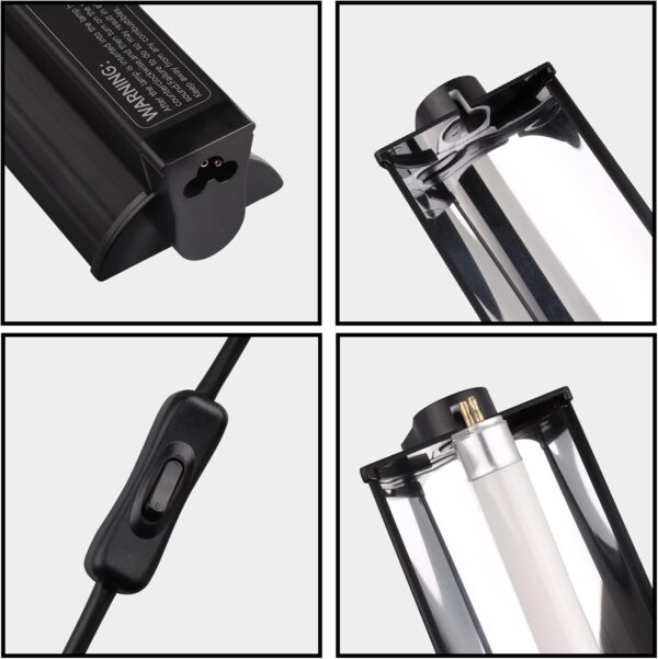 DERNORD T5 UVB Reptile Light - 10.0 24W T5 UVB Reptile Light Fixture UVB Strip Light High Output UVB for Bearded Dragon Tortoise 24 Inch - Image 3