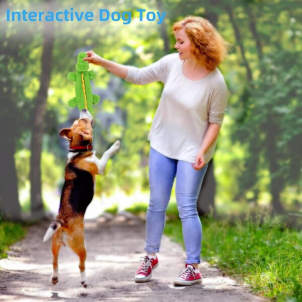 SHOKUTO Dog Toys, Interactive Dog Toys for Boredom for Puppy Small Medium Large Dogs, No Stuffing Crocodile Squeaky Dog Toys, Durable Dog Chew Toys for Teeth Cleaning, Christmas Dog Toys Gifts - Image 4