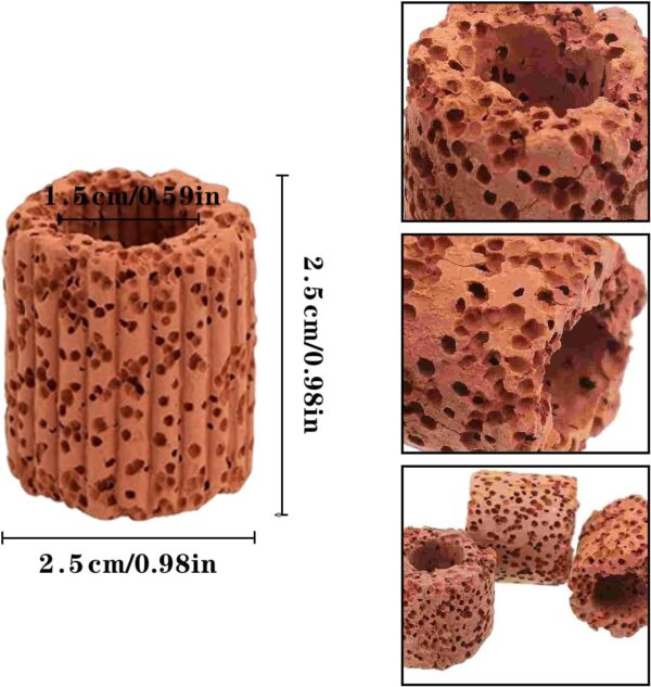 AOVNA 24Pcs Aquarium Water Plants Fixed Ring Fish Tank Plants Holder Red-Brown Ceramics Anti-Floating Accessories for Aquarium Decoration Fish Tank Pottery Holder Plant Gravity Ring - Image 2