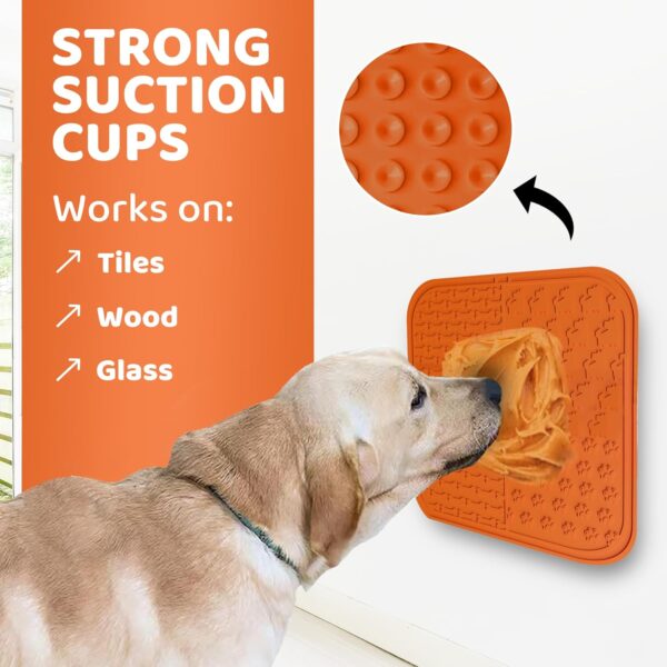 Slow Feeding licky mats for dogs with Suction Cup, Spreader, & Brush | Effective Boredom & Anxiety Reducer for Dogs | Anti Slip, Stimulating Design & Easy to Clean dog lick mats - Image 6