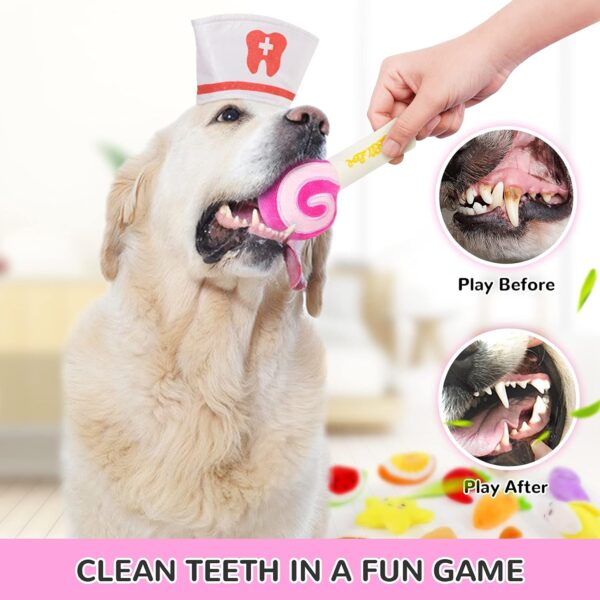 LEGEND SANDY Legend Sandy14 Pack Dog Squeaky Toys Cute Stuffed Plush Fruits Snacks and Vegetables Dog Toys for Puppy Small Dogs - Image 4