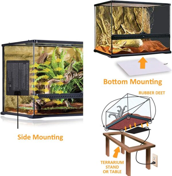 AIICIOO Lizards Terrarium Heat Pads - 8W Pets Heating Pad Aquarium Heated Mats Tank Warmer for for Reptiles, Lizard, Turtles, Snake - Image 5