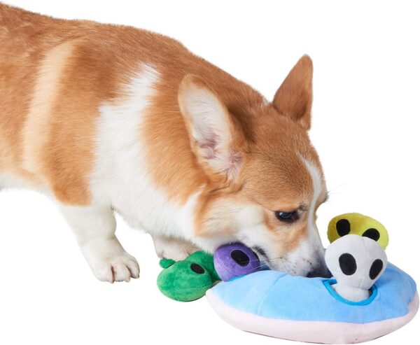 JOYELF Hide and Seek Dog Toys, Plush Dog Chew Toy for Puppy Small Medium Large Dogs,Interactive Dog Toys Squeaky Plush Dog Toys Puppy Toys Plush Dog Puzzles, UFO and Alien Toys - Image 6