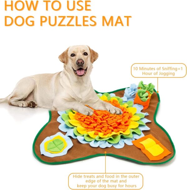 Snuffle Mat for Dogs Interactive Dog Enrichment Toys Mental Stimulation Boredom Play Mat Dog Treats Feeding Mat With Puzzles Encourages Natural Foraging Skills - Image 2
