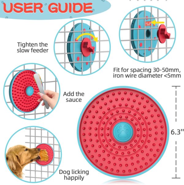RUCACIO Licky Mats for Dogs and Cats, Crate Lick Mat for Dog Anxiety Relief, Dog Lick Mats Dog Slow Feeding Pad for Bathing, Grooming and Training - Image 5