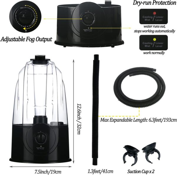 Coospider Reptile Fogger Terrariums Humidifier Fog Machine Mister 3L Large Tank 380L/hr High Volume Fog Ideal for Paludarium/Vivarium/Reptiles/Amphibians/Herps - Image 2