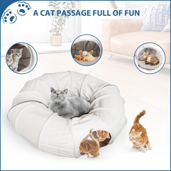 Hibtn Cat Tunnel Bed For Summer Cat Nest Cat Toy Cat Cave Rabbit Tunnels And Hides Cat Channel Donut Circle Shape Foldable Cat Drill Hole Tent Breathable Four Seasons Universal - Image 6