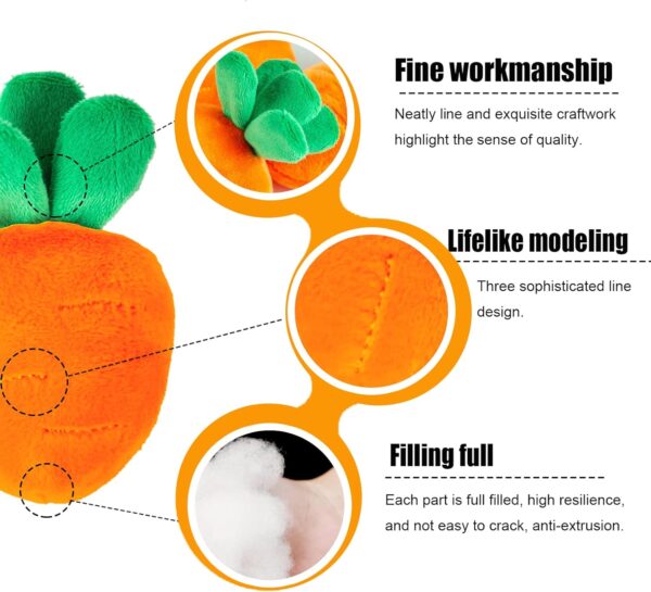 JOYELF Hide and Seek Plush Dog Toys, Interactive Squeak Dog Toys Teething Chew Toys Plush Carrot Field Educational Toys for Small Medium Large Dogs and Cats with 8 Carrots - Image 3