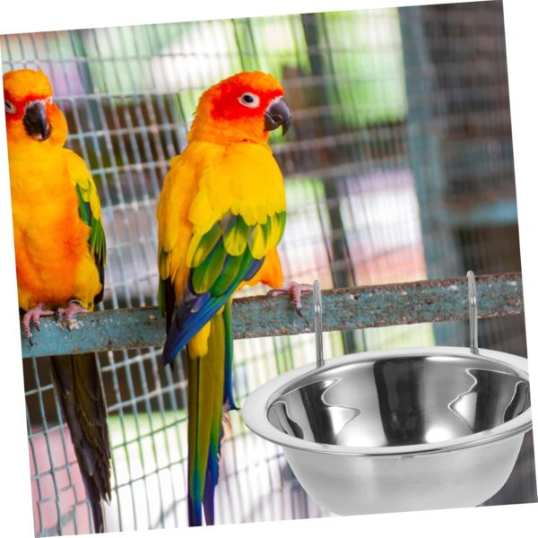 COSMEVIVI Bird Feeder Bird Bowls for Cage Parrot Food Bowl Feeder for Bird Clip Bird Food Feeder Bird Food Feeding Cup Bird Feeding Cup Bird Cage Food Bowl Bird Water Bowl Stainless Steel - Image 2