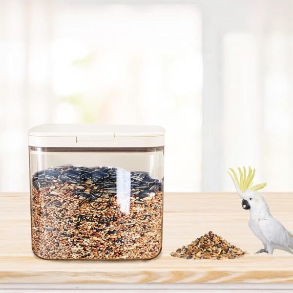 Ctomche Pet Food Storage Container Bird Food Storage Container Airtight Pet Food Storage Container BPA Free Plastic Transparent Leakproof Seed Storage Container - Image 2