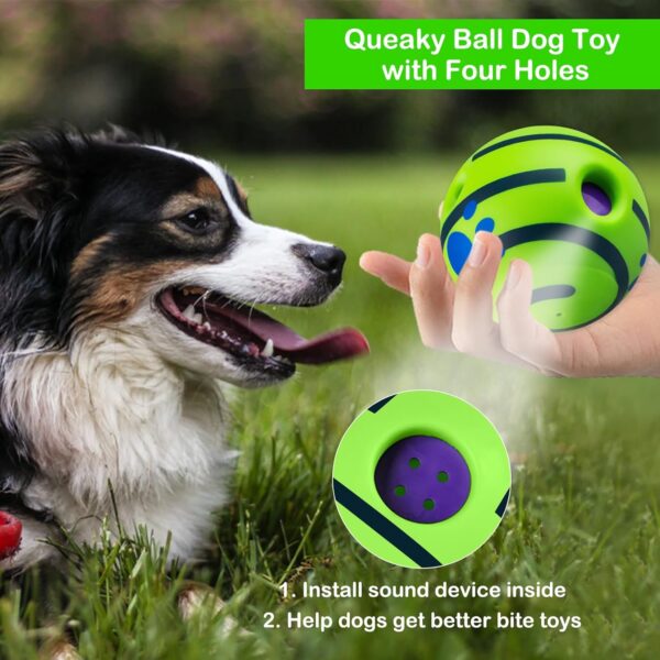 Saintmuci 5.51in Giggle Ball for Dogs,Green Dog Ball for Large,Medium,Small Pet Dogs,Interactive Dog Ball,Dog Ball for Exercise &Training,Squeaky Ball Dog Toy to Keep Dog Happy - Image 5