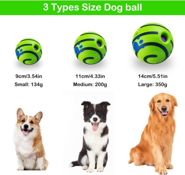 Saintmuci 5.51in Giggle Ball for Dogs,Green Dog Ball for Large,Medium,Small Pet Dogs,Interactive Dog Ball,Dog Ball for Exercise &Training,Squeaky Ball Dog Toy to Keep Dog Happy - Image 2