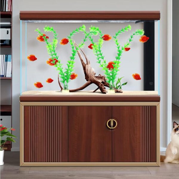 PANYTOW Plastic Aquarium Artificial Plant, Green, 12-inch, Style-12, Plant - Image 6