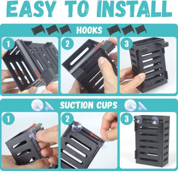 2Pcs Upgraded Aquarium Plant Holder with Hooks and Suction Cups - Multipurpose Hydroponic Plant Cultivation & Aquascaping - Image 4