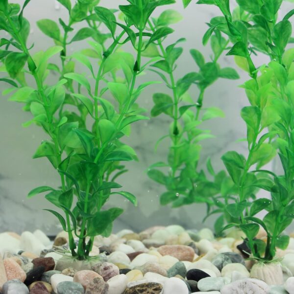 RJMBMUP Fish Tank Decorations，Long Artificial Plastic Plants Aquarium Ornaments Green Color Accessories Set for Tropical Goldfish 6 Pack - Image 9