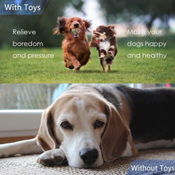 VIEWLON Dog Rope Toys, Dog Toy Set, Rope Ball, Cotton Knot, Chew Toy, Dog Interactive Toy, Beneficial to Dog's Mental Health, Teeth Cleaning,Best Gift for Small/Medium Dogs (4 Pcs) - Image 4