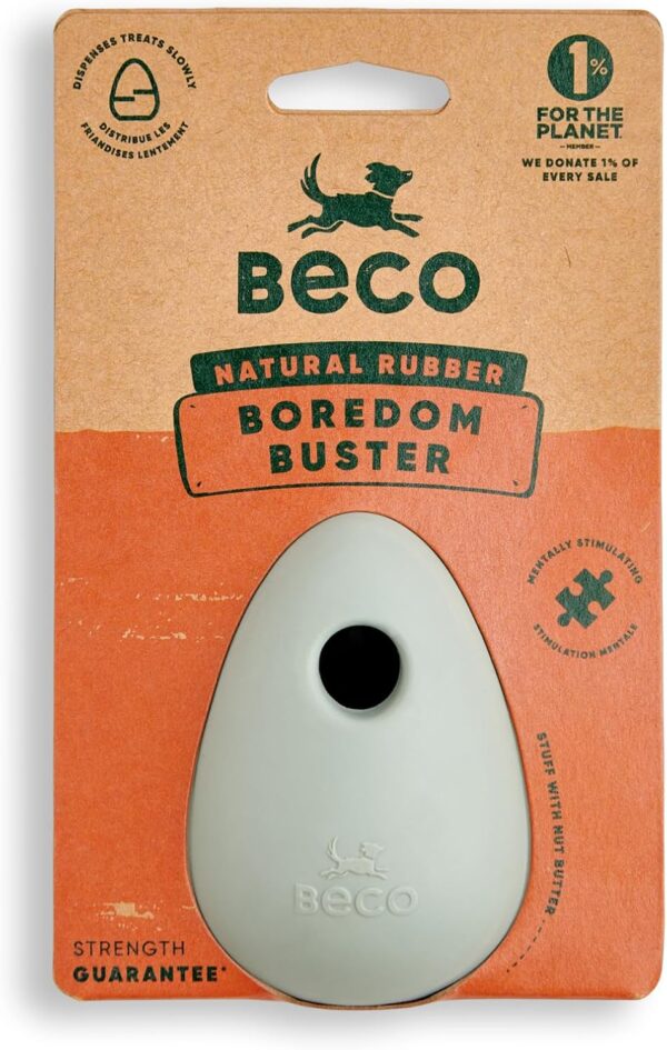 Beco Dog Toy - Natural Rubber Boredom Buster Enrichment Toy, Treat Ball - Green - Image 2