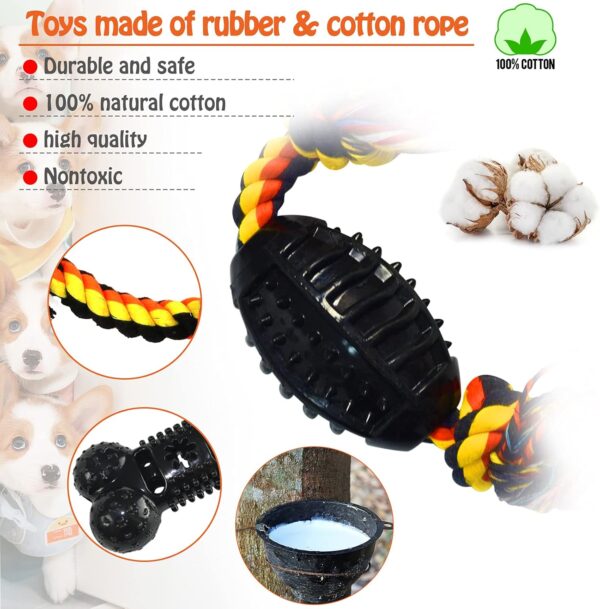 Yipetor Durable Dog Chew Toys, Rubber Bone Toy Set, Pet Cotton Knot Rope, Indestructible, Aggressive, Interactive Tug of War, Puppy Teething, Gift for Small/Medium Dogs (6 PACK) - Image 3