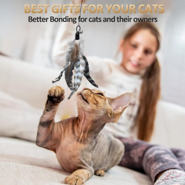 ROSAUI Interactive Cat Toys Set with Feather Wands, Mice, and Suction Cup Rods - Image 7