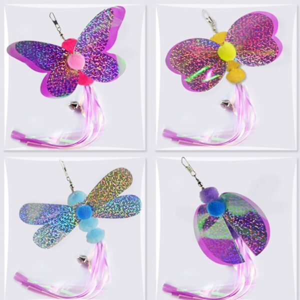 YAPAILANG 4pcs Cat Toy Accessories With Tassels Replacement Heads Wand Refills Cat Toy Attachments Shape Wand Refills - Image 6