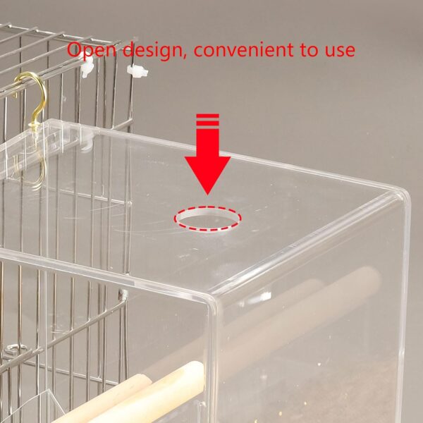 Dustproof Bird Food Box Hangable Feeding Box Automatic Bird Feeder Anti-spill Bird Food Container With Standing Perch - Image 3