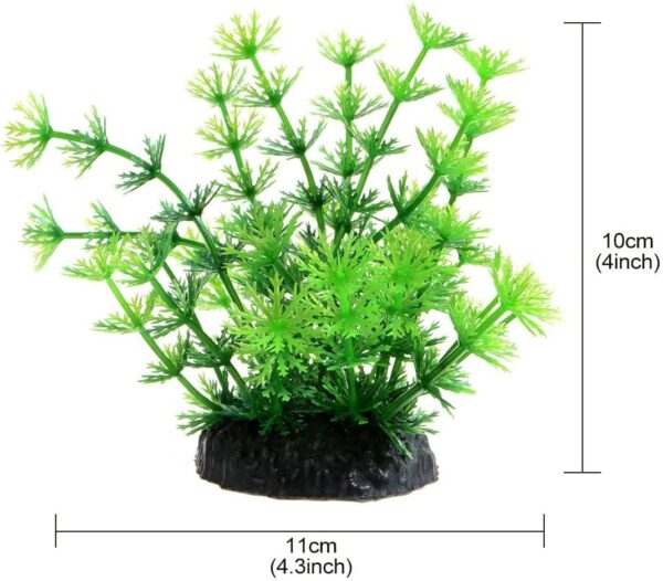 Uotyle Fish Tank Plants Plastic Artificial Aquarium Plants Decorations Green Ornament Small 3Pcs - Image 3