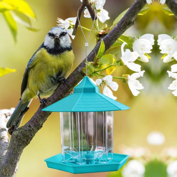 Zeqeey Hanging Mix Seed Blends Bird Feeder, Sunflower Heart Peanuts Nut Seed Birdfeeder Food Holder for Feeding Outdoor Garden Wildlife Little Birds Attracting Dunnocks Sparrows Robins - Image 4
