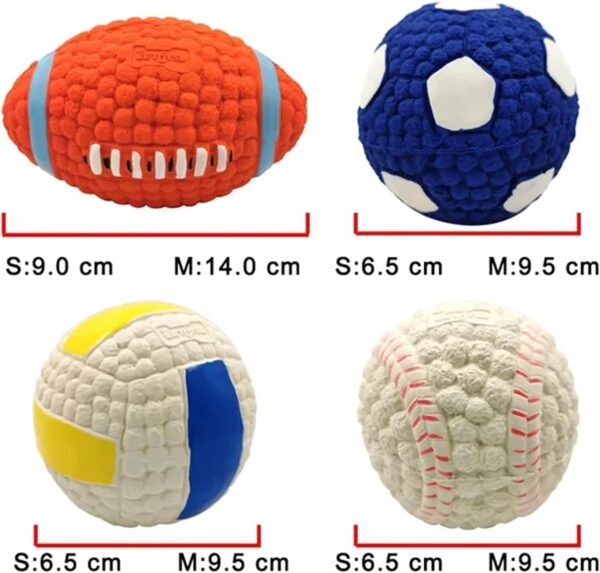 LinZong 2/4pcs Mighty Chew - Indestructible Toy for Dog,Mighty Chew Dog Toy,Bite Resistant Latex Pet Toy Ball,Squeaky Dog Toys,Best Gift for pet Teeth Cleaning and Gum Massage (Small, Combinations) - Image 6