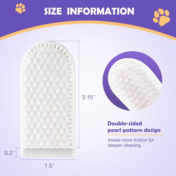 Teeth Cleaning Wipes for Dogs & Cats, Pet Dental Fingers Wipes, Reduces Plaque & Freshens Breath Finger Wipes, Oral Cleansing Teeth Care Finger Cots Wipes Pads for Dogs and Cats - Image 6