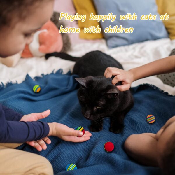 jiuhao Rainbow Cat Toy Balls,Soft EVA Foam Interactive Indoor Kittens Toys,Small Cat Toy Balls Bulk Quiet Play Sponge Ball ​Colorful Foam Balls for Pet Chase Training Sports - Image 2