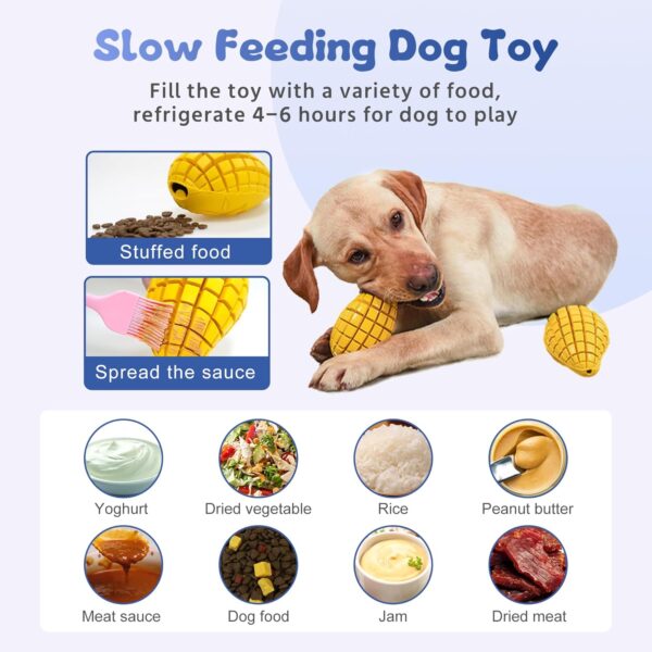 Pet-Fun Small Mango - Safe Fun Durable Rubber Dog Chew Toy for Boredom, Strong Treat Dispenser & Slow Feeder, Tough Long-Lasting Teething Chew Puzzle Toy, Easter Gift for Small Dogs/Puppy - Image 2