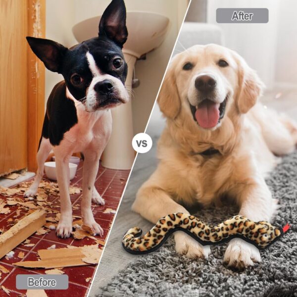 IFOYO Squeaky Dog Toy, Durable Plush Squeak Snake Dog Toy for Large to Small Dogs, Pets - Image 5