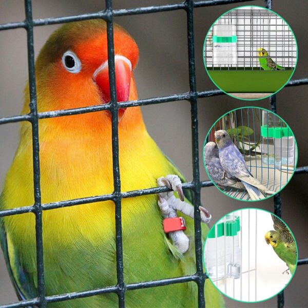 2 PCS Bird Cage Water Dispenser Water Feeders for Birds Automatic Bird Feeder Food Dispenser Bird Food Water Dispenser for Small Animals Parrot Canaries Cockatiels - Image 6