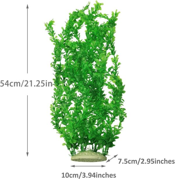 E.YOMOQGG Large Aquarium Aquatic Plants Decoration, Fish Tank Plants 21.5 inch Tall Large Green Plastic Artificial Plant Wild Bush Reeds for Aquarium Fish Tank Aquatic Greenery Decor Decoration (D) - Image 5