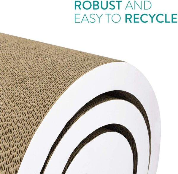 Navaris Cat Tunnel Scratcher Set (3-Pieces) - Corrugated Cardboard Paper Scratching Board Tubes and Roll Toy for Cats - Scratch, Lounge, Hide and Play - Image 6