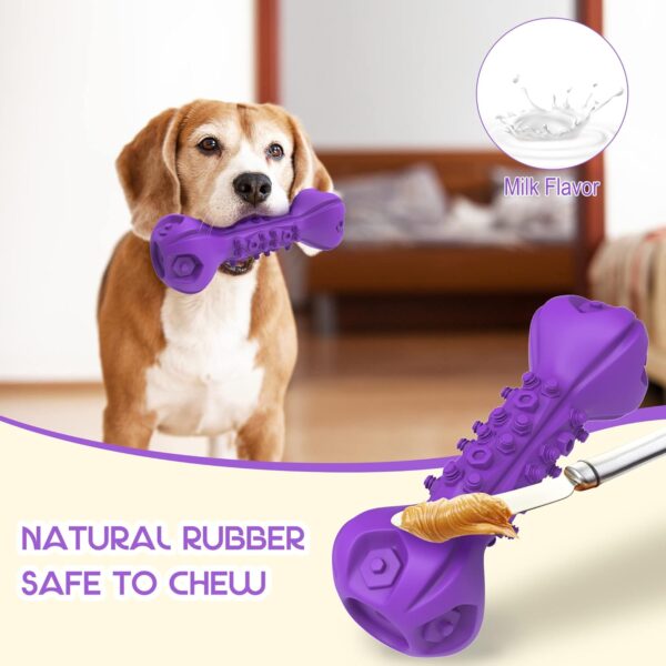 Wonfly Indestructible Dog Chew Toys, 8inch Dog Squeak Toys for Large Dogs Aggressive Chewers, Natural Rubber Dog Interactive Dog Toys for Medium Large Dogs, Boredom Puzzle Feeder - Image 5