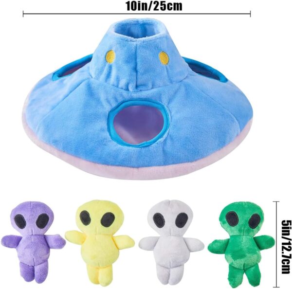 JOYELF Hide and Seek Dog Toys, Plush Dog Chew Toy for Puppy Small Medium Large Dogs,Interactive Dog Toys Squeaky Plush Dog Toys Puppy Toys Plush Dog Puzzles, UFO and Alien Toys - Image 2