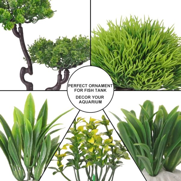 BEGONDIS 25Pcs Artificial Aquarium Plants Tree Set, Artificial Plastic Plants Fake Aquatic Plants Artificial Fish Tank Plants for Aquarium Decorations - Image 4