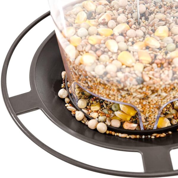 Zeqeey Hanging Bird Mix Seed Feeder Wildlife Bird Food Feeder for Outdoor Garden Seed Blends Sunflower Heart Peanuts Nut Feeding Dunnocks Sparrows Robins Small Birds, Gray - Image 2