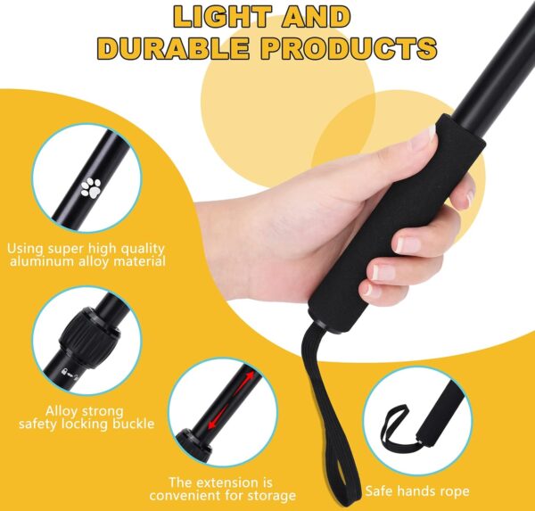 Flirt Pole Rope Dog Toy with Rope Ball and Chasing Tail Chewing Braided Cotton Rope Outdoor Interactive Tug Extendable Teaser Training Wand Pet Flirt Stick for Small Medium Large Dogs - Image 2