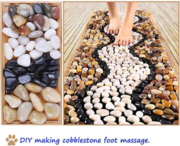 Hisredsun 2.1 lb White Decorative Stones,Natural Polished Pebbles for Plant Pots,River Rocks for Landscaping, Vase Fillers,Succulents,Aquarium and Garden Decoration - Image 6