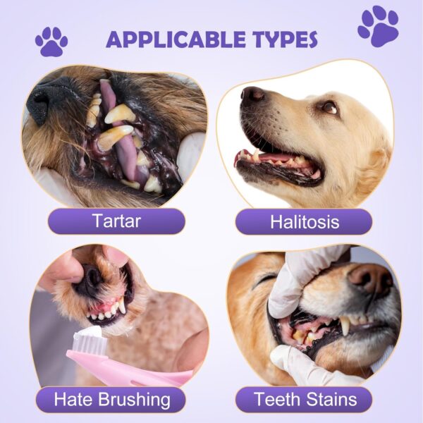 Teeth Cleaning Wipes for Dogs & Cats, Pet Dental Fingers Wipes, Reduces Plaque & Freshens Breath Finger Wipes, Oral Cleansing Teeth Care Finger Cots Wipes Pads for Dogs and Cats - Image 5
