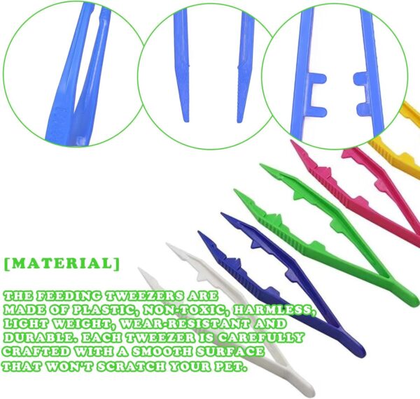 5 Pcs Reptiles Feeding Tweezers, Plastic tweezers,Reptile Feeding Tongs,Feeding Tongs, Reptile Feeding Tongs, Amphibians Feeding Tool, for Feeding Reptile,Insect, Snake, Lizard， Tortoise,Gecko - Image 3