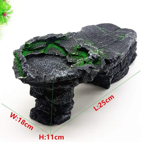 OMEM Turtle Basking Ramp Platform Reptile Breeding Box Shelter Habitat Terrarium Decoration (Black) - Image 2