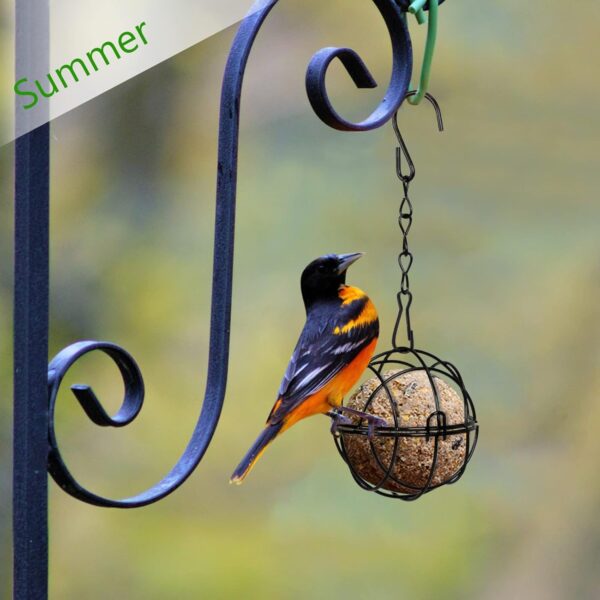 SUNYOK 4 Pcs Fat Ball Feeders Hanging Bird Feeder Metal Fat Ball Bird Holder with 4 S-shaped hooks for Outdoor Garden Wildlife Birds Finch Sparrow Robin - Image 4