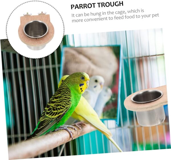 BELLIFFY 2pcs Water Cup Trough Stainless-steel Bowl Bird Coop Cups Bird Feeding Cup Bird Food Container Parrot Cage Hanging Bowl Parrot Water Cup Bird Food Bowl Cockatiel Trough Bid Feeder - Image 5