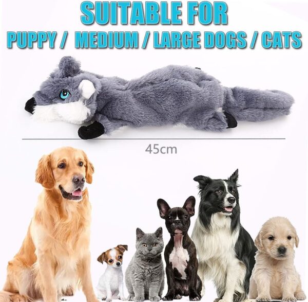 Squeaky Plush Dog Toy for Boredom, No Stuffed Wolf Soft Dog Toy Dog Toys for Small Medium Large Dogs - Image 8